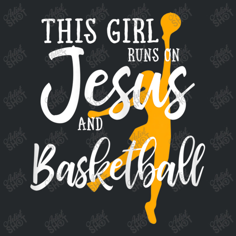 This Girl Runs On Jesus And Basketball Shirt Christian Gift Mens Best Crewneck Sweatshirt by Aria-Proctor | Artistshot