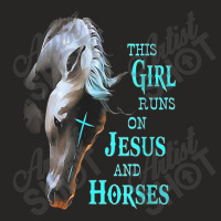 This Girl Runs On Jesus And Horses Music Vintage Retro Ladies Fitted T-shirt | Artistshot