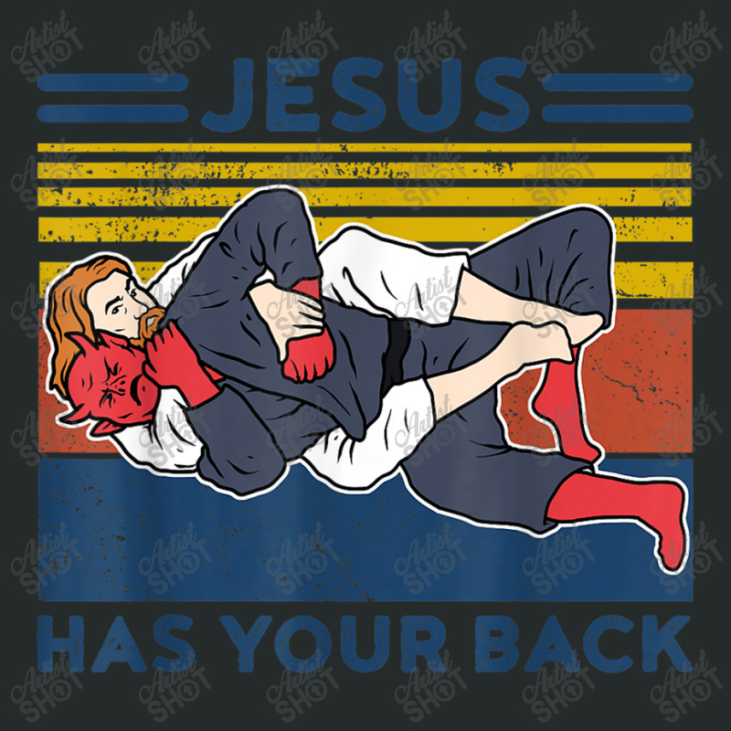 Jiu Jitsu S Jesus Has Your Back Mens Bjj Mma Jujitsu Women's Triblend Scoop T-shirt by TyDesign | Artistshot