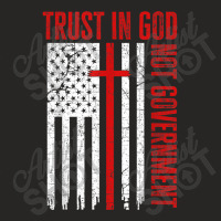 Trust In God Not The Government Patriotic Christian Usa Flag Funny Gif Ladies Fitted T-shirt | Artistshot