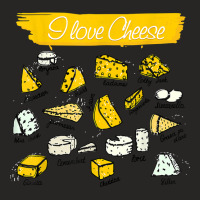 Funny Cheese Shirt  I Love Cheese  Types Of Cheese Lovers T Shirt Ladies Fitted T-shirt | Artistshot