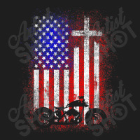 Vintage Motor Bike Usa Flag Christian Faith For Bikers Retro Vintage Classic T-shirt | Artistshot