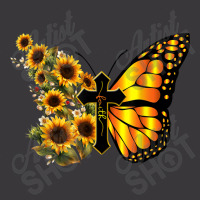 Vintage Women Men Faith Cross Sunflower Butterfly Christian Cartoon Ch Ladies Curvy T-shirt | Artistshot