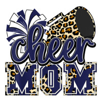 Cheer Mom Navy Leopard Cheer Poms & Megaphone T Shirt Zipper Hoodie | Artistshot