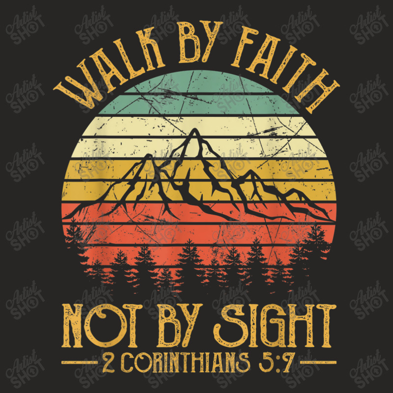 Walk By Faith Not By Sight Bible Verse Gift Christian Gifts Men Ladies Fitted T-Shirt by Aria-Proctor | Artistshot