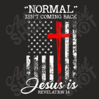 Normal Isn't Coming Back But Jesus Is Revelation 14 Usa Flag Ladies Fitted T-shirt | Artistshot