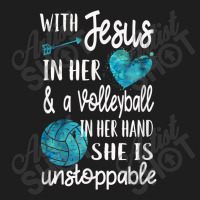 With Jesus In Her Heart Christian Volleyball Retro Vintage Classic T-shirt | Artistshot