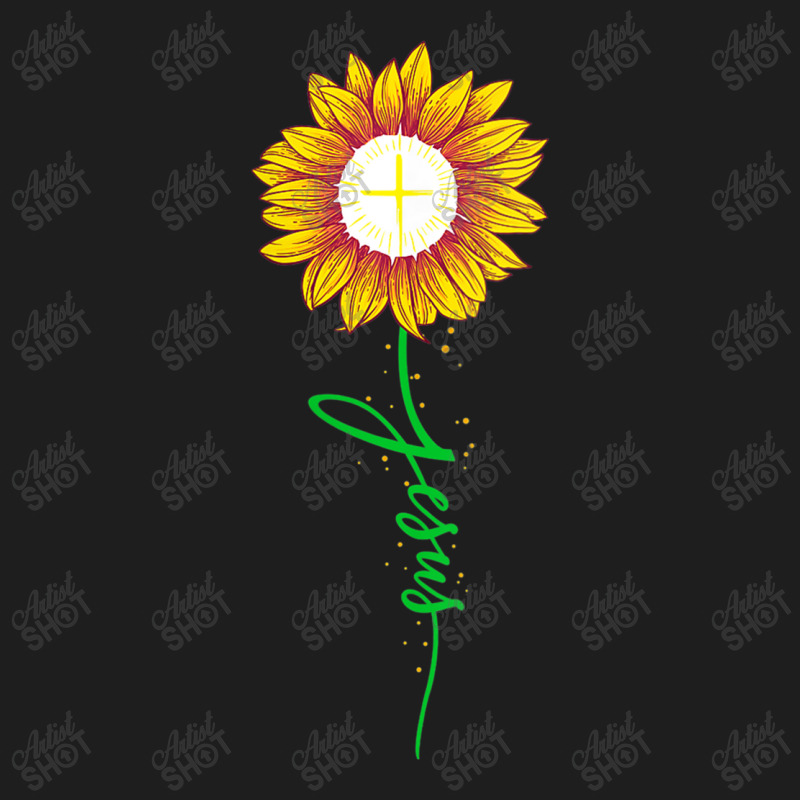 Womens Faith God Christian Religious Bible Church Jesus Sunflower Funn Classic T-shirt by Aria-Proctor | Artistshot