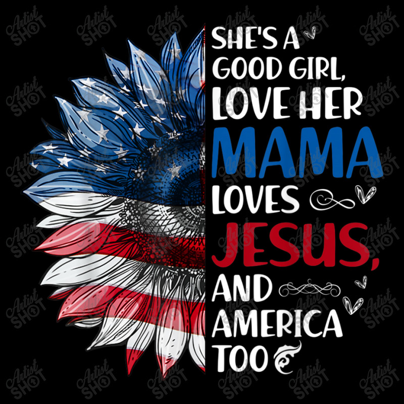 She Is A Good Girl Love Her Mama Jesus And America Men's 3/4 Sleeve Pajama Set by TyDesign | Artistshot