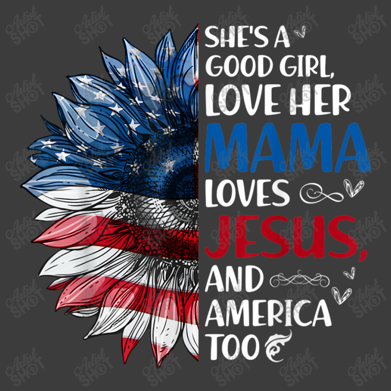 She Is A Good Girl Love Her Mama Jesus And America Men's Polo Shirt by TyDesign | Artistshot