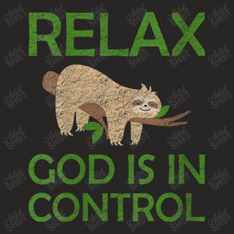 Womens Relax God Is In Control Sloth Lover Christian Faith Bible Funny Ladies Fitted T-Shirt by Aria-Proctor | Artistshot