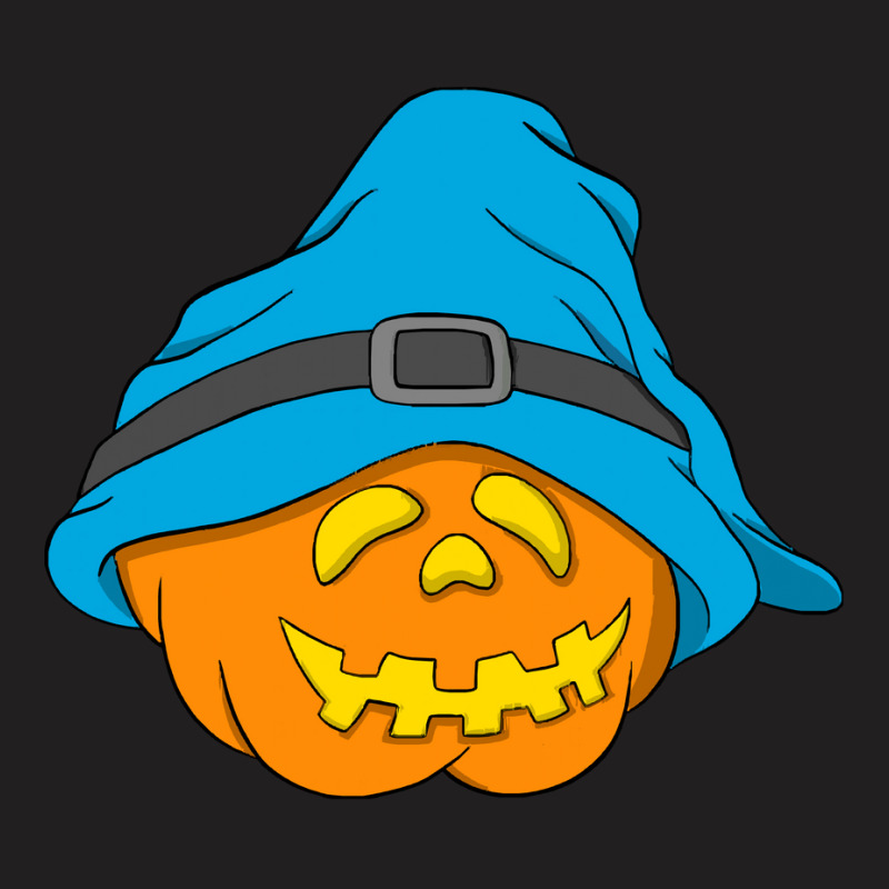 Halloween Jack O Lantern T  Shirt Slouchy Hat Halloween Pumpkin Blue V T-shirt | Artistshot