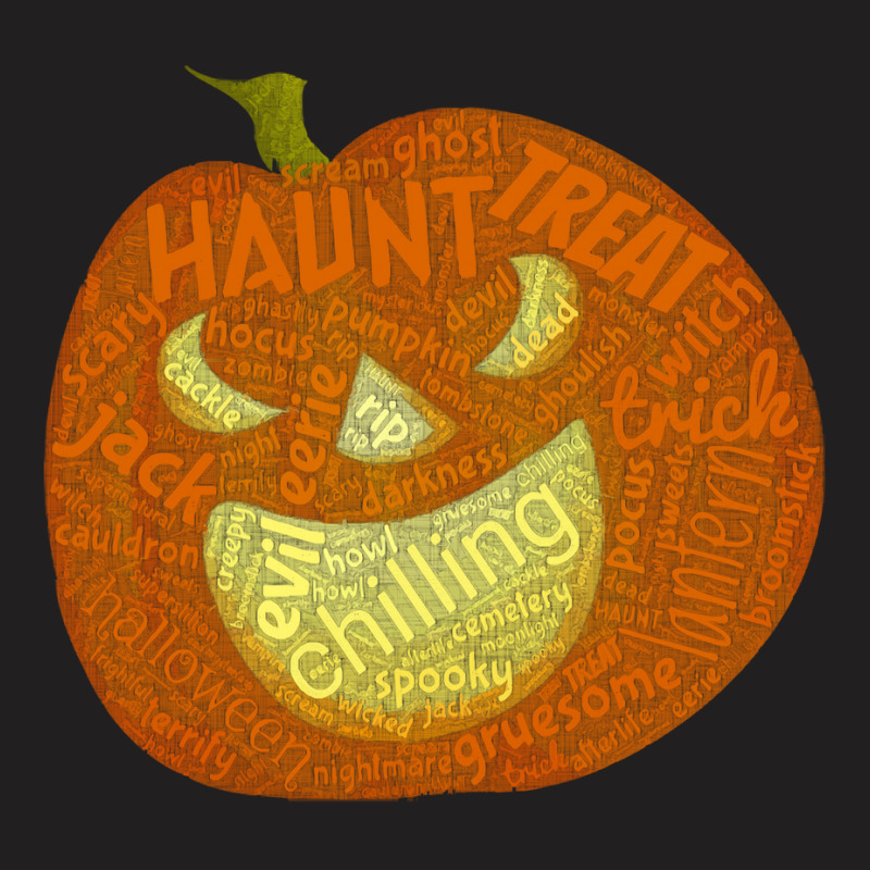 Halloween Pumpkin Face T  Shirt Halloween Pumpkin Word Cloud T  Shirt T-shirt | Artistshot