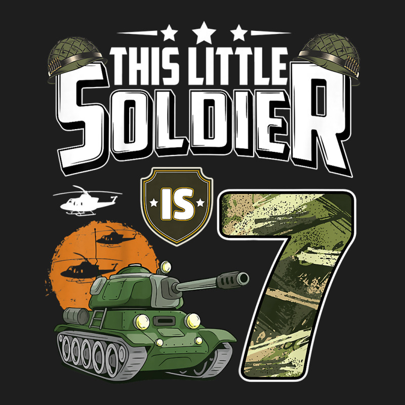 Kids 7 Year Old Soldier 7th Birthday Military Themed Camo Boys Classic T-shirt | Artistshot