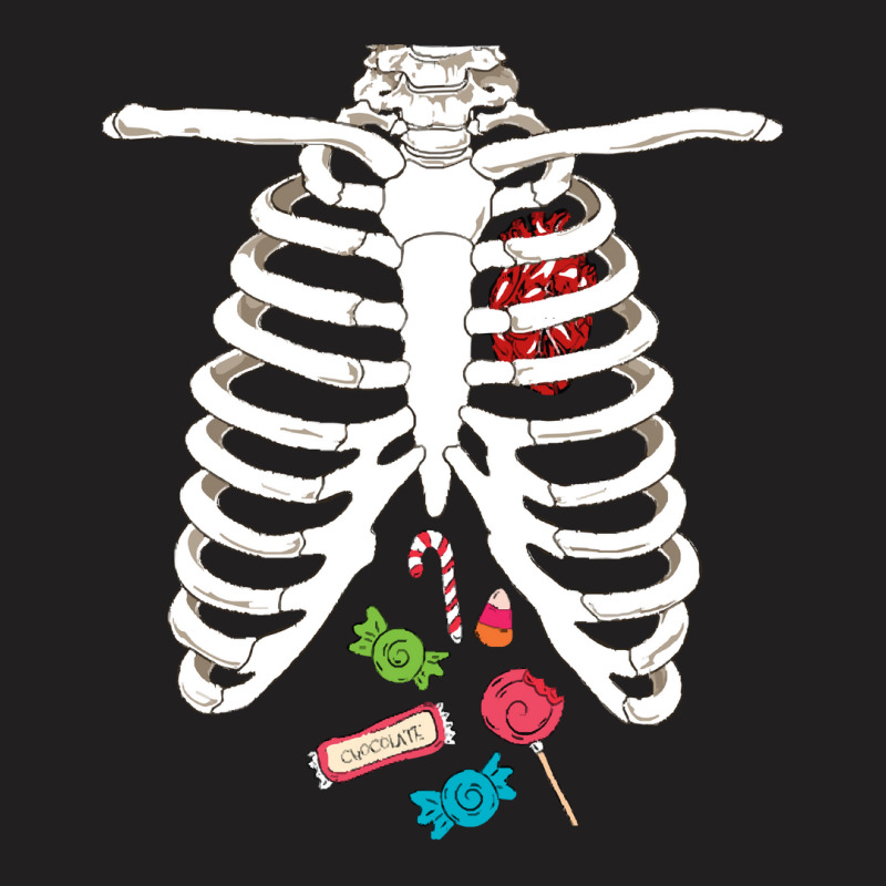 Halloween Skeleton T  Shirt Skeleton Rib Cage Heart Candy Funny Hallow T-shirt | Artistshot