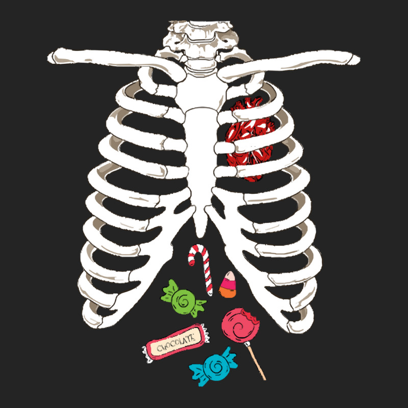 Halloween Skeleton T  Shirt Skeleton Rib Cage Heart Candy Funny Hallow 3/4 Sleeve Shirt | Artistshot