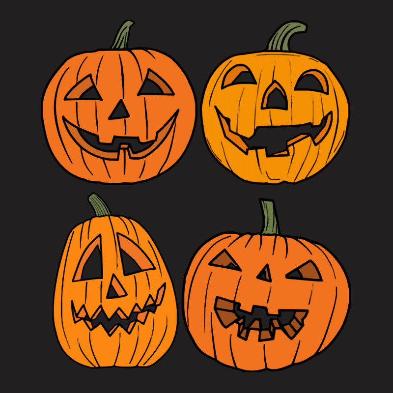 Halloween T  Shirt Four Jack O  Lantern Carved Pumpkins Halloween T  S T-shirt | Artistshot