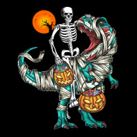 Halloween T  Shirt Halloween Skeleton Riding Mummy Dinosaur T Rex Pump Fleece Short | Artistshot