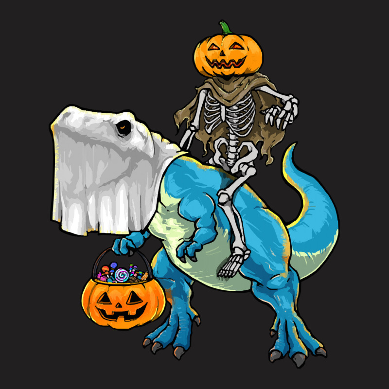 Halloween T  Shirt Halloween T Rex Skeleton Pumpkin T  Shirt T-shirt | Artistshot