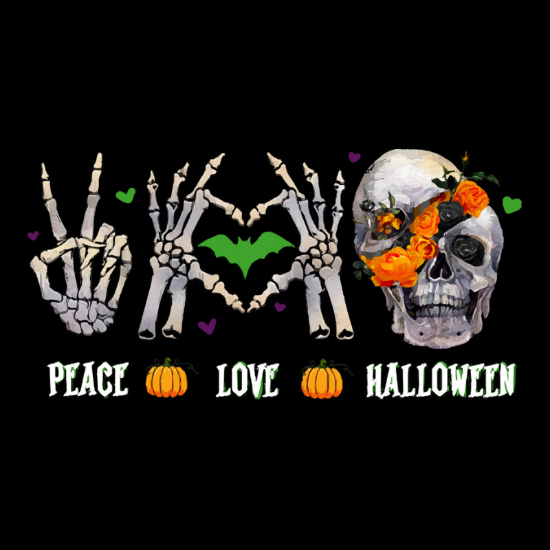 Funny Halloween Gift T  Shirt Skeleton Peace Love Halloween T  Shirt Pocket T-shirt | Artistshot