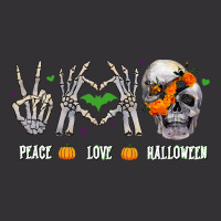 Funny Halloween Gift T  Shirt Skeleton Peace Love Halloween T  Shirt Vintage Hoodie And Short Set | Artistshot