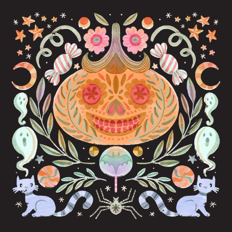 Halloween T  Shirt Sugarskull Pumpkin T  Shirt T-shirt | Artistshot