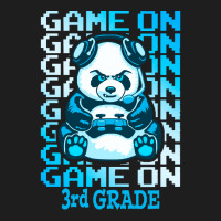 Game On 3rd Grade Back To School Panda T  Shirt Game On 3rd Grade Back Classic T-shirt | Artistshot