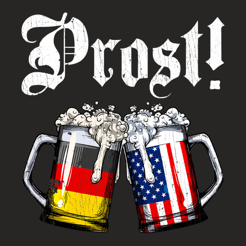 Prost Beer German American Flag T Shirt Oktoberfest Men Mug T Shirt Ladies Fitted T-Shirt by LoriMccarty89 | Artistshot