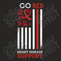 Go Red Heart Disease Support Heart Disease Awareness Gifts Ladies Fitted T-shirt | Artistshot