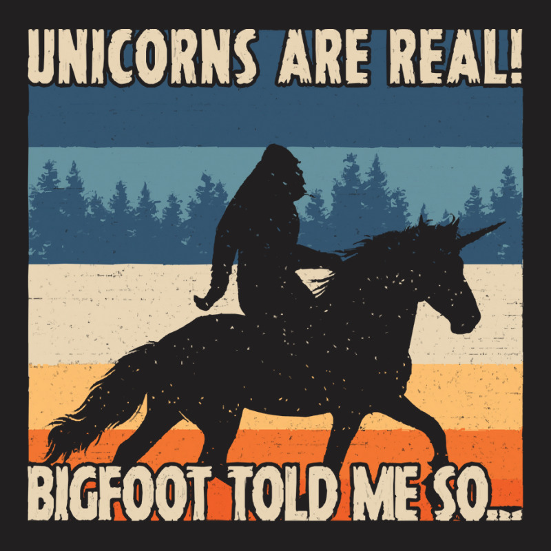 Bigfoot Gift T Shirtbigfoot Riding A Unicorn T Shirt T-shirt | Artistshot