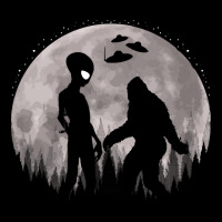 Bigfoot T Shirtbigfoot And Alien Ufos Moon T Shirt Zipper Hoodie | Artistshot