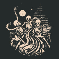 Halloween T  Shirt Skeletons Dancing Around A Fire Under The Moon T  S Women's Triblend Scoop T-shirt | Artistshot