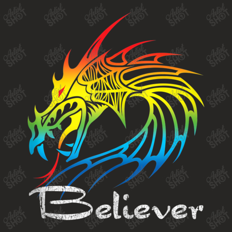 Dragon Believer Imagine This Gift For Dragon Fans Animations Character Ladies Fitted T-Shirt by HailieDesign | Artistshot