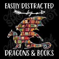 Easily Distracted By Dragon And Books Nerds Men Women Adjustable Cap | Artistshot