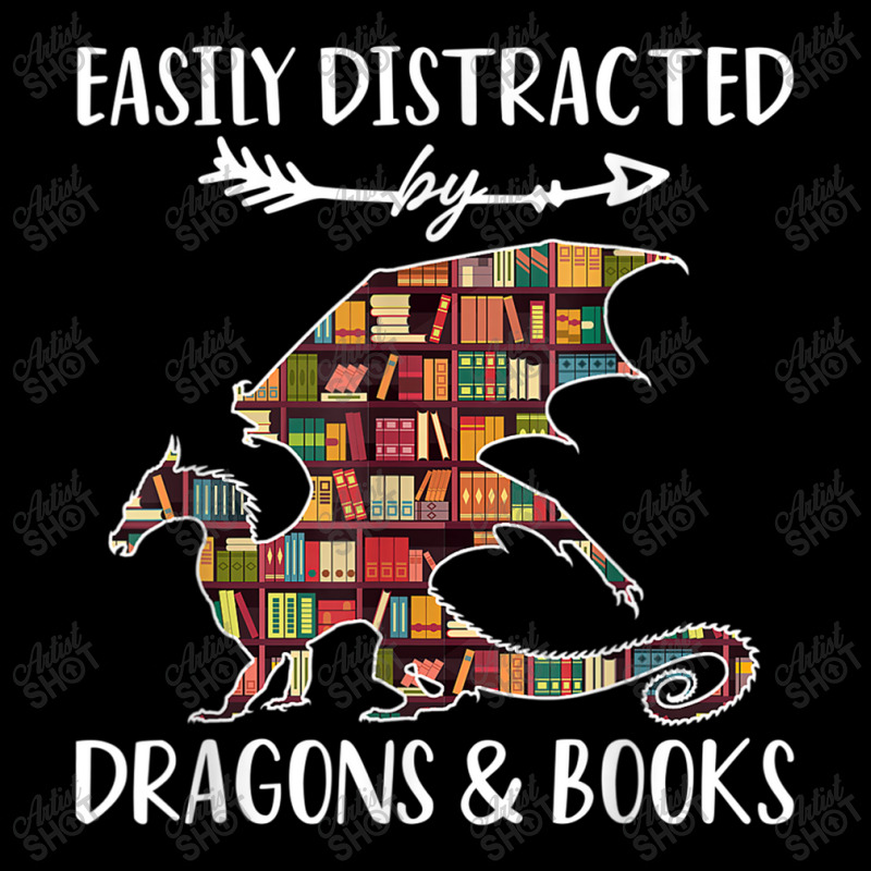 Easily Distracted By Dragon And Books Nerds Men Women Adjustable Cap by HailieDesign | Artistshot