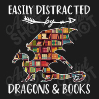 Easily Distracted By Dragon And Books Nerds Men Women Hoodie & Jogger Set | Artistshot