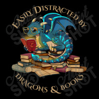 Easily Distracted By Dragons And Books Gift Nerd Dragon My Favorite Pe Adjustable Cap | Artistshot