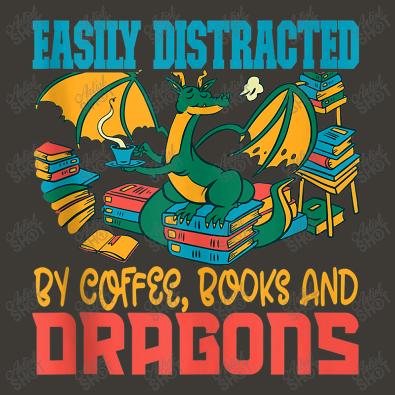 Easily Distracted Coffee Books And Dragons Lover Girls Boys Funny Gift Bucket Hat by HailieDesign | Artistshot