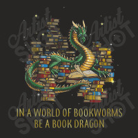 In A World Of Bookworms Be A Book Dragon Funny Gift Day Gift Ladies Fitted T-shirt | Artistshot