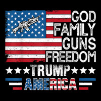 God Family Guns & Freedom Pro Trump 2024 Maga American Flag T Shirt Landscape Canvas Print | Artistshot