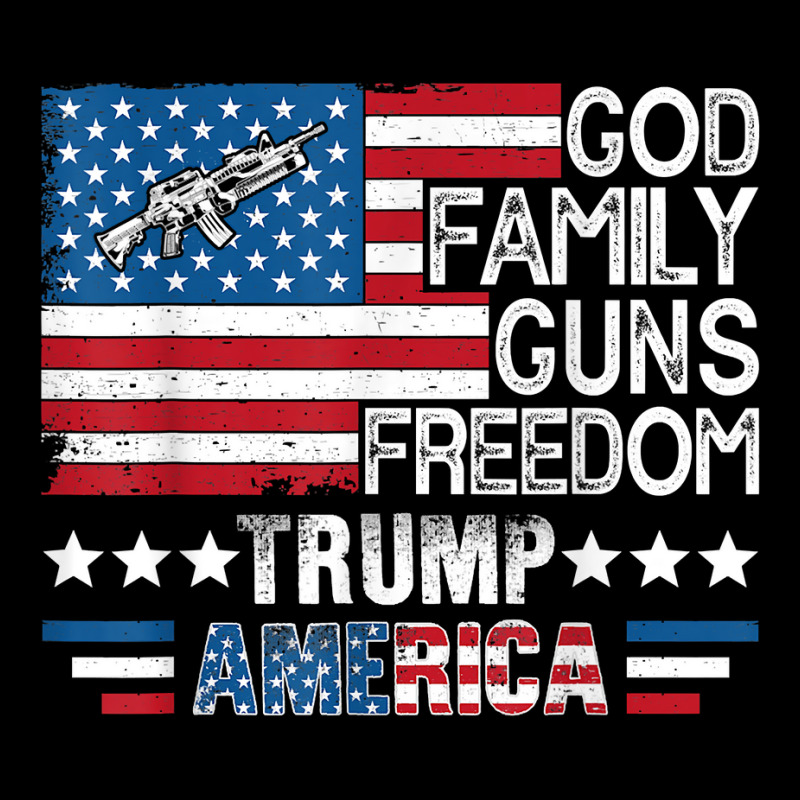 God Family Guns & Freedom Pro Trump 2024 Maga American Flag T Shirt Round Patch | Artistshot