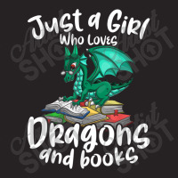 Just A Girl Who Loves Dragons And Books Reading Dragon Graphic Vintage Cap | Artistshot