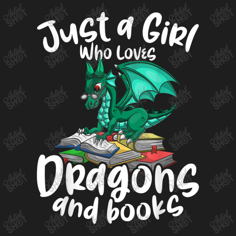 Just A Girl Who Loves Dragons And Books Reading Dragon Graphic Classic T-shirt by HailieDesign | Artistshot