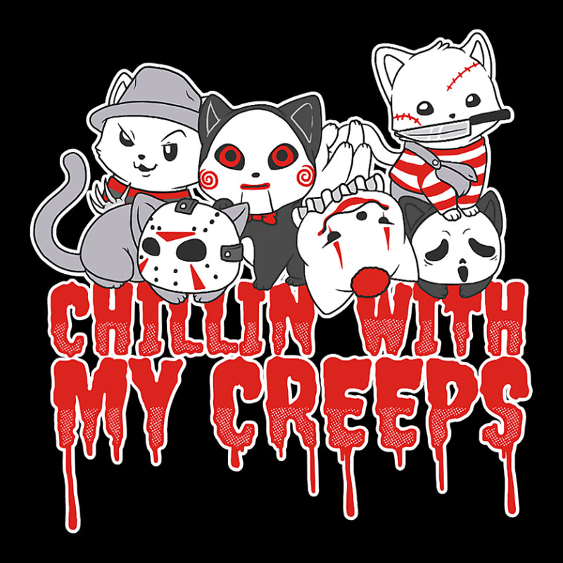 Chillin With My Creeps Cat Horror Serial Killer Halloween T Shirt Maternity Scoop Neck T-shirt by DarleneLee89 | Artistshot