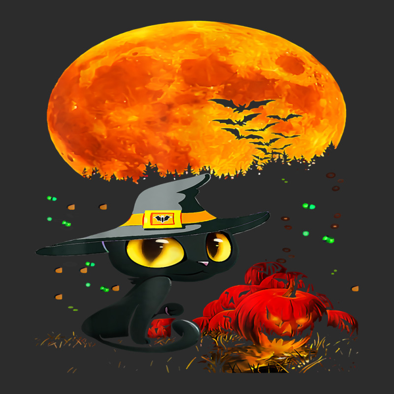 Black Cat Halloween Scary Pumpkins Full Moon Black Cat Lover 51 Exclusive T-shirt by MichaelAkins | Artistshot