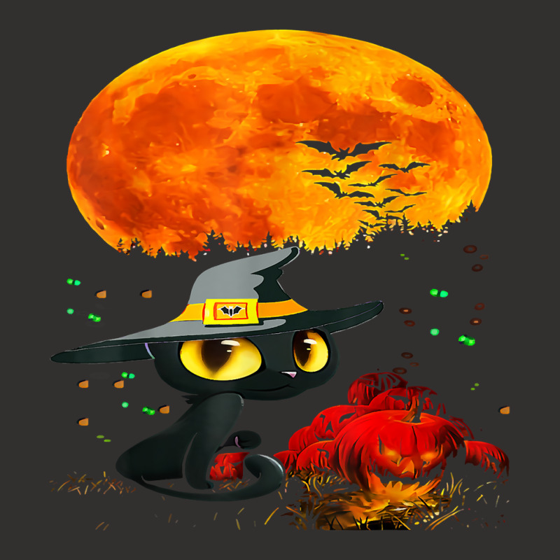 Black Cat Halloween Scary Pumpkins Full Moon Black Cat Lover 51 Champion Hoodie by MichaelAkins | Artistshot