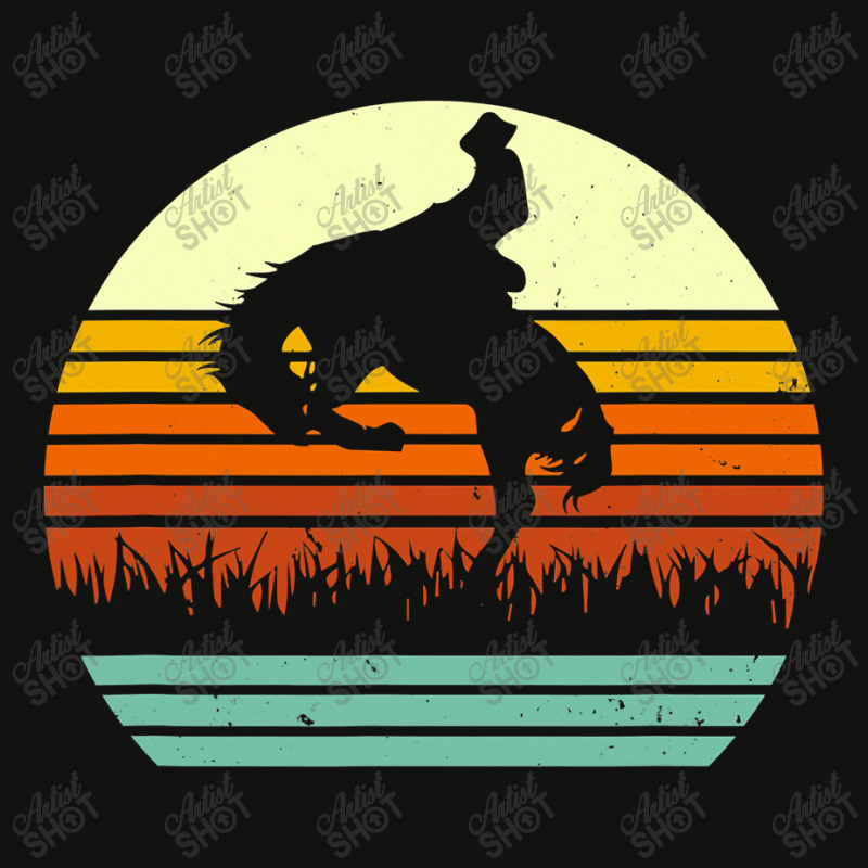 Rodeo Bucking Bronco Horse Retro Style Scorecard Crop Tee by moonlight2270 | Artistshot