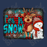 Let It Snow Reindeer And Snowman Ladies Denim Jacket | Artistshot