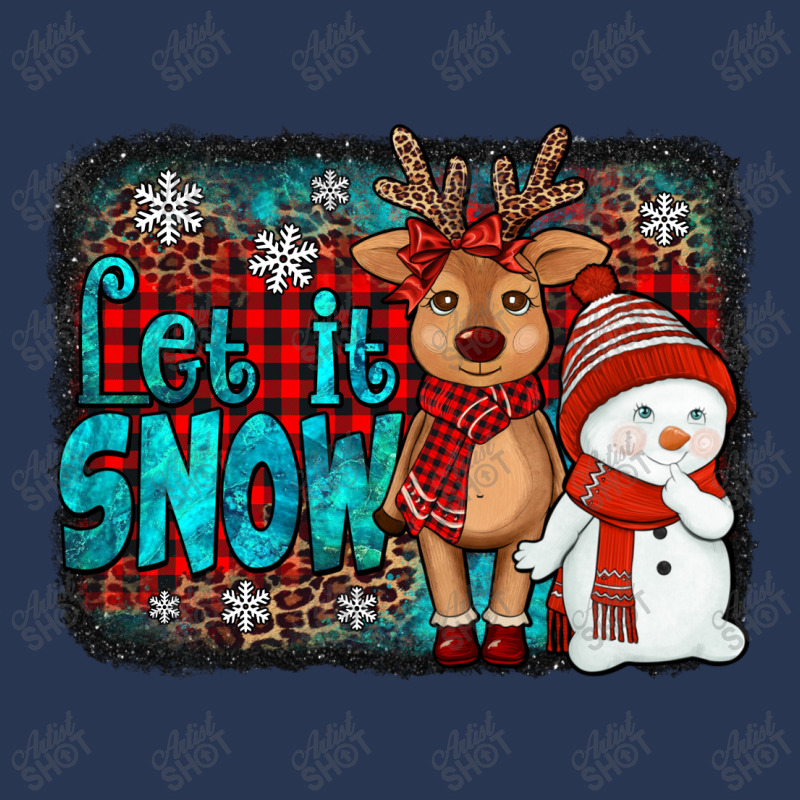 Let It Snow Reindeer And Snowman Ladies Denim Jacket | Artistshot