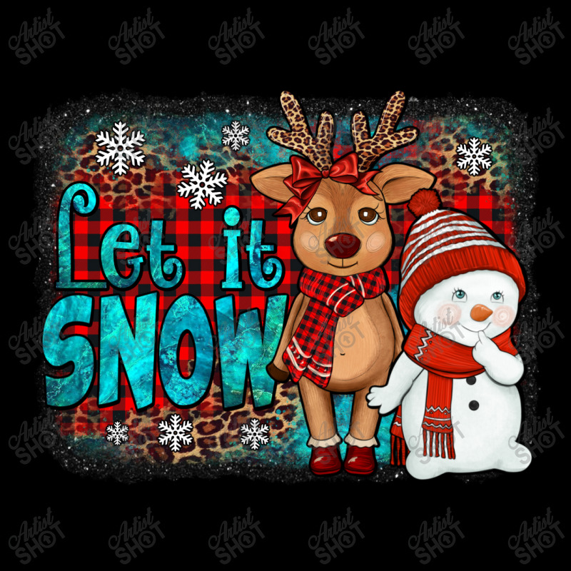 Let It Snow Reindeer And Snowman Cropped Sweater | Artistshot